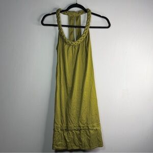 Christiane Celle Calypso 100% Silk Braided Strap Olive Dress Size XS